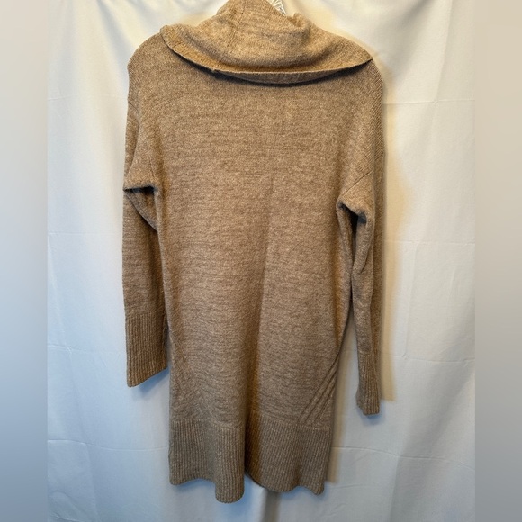 Anthropologie Size Small Cowl Neck Long Sleeve Sweater Dress Alpaca Cashmere Tan - Picture 12 of 13